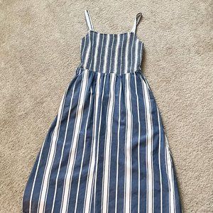 Old Navy Women's Striped Midi Sundress with Pockets - Blue & White - Size Medium